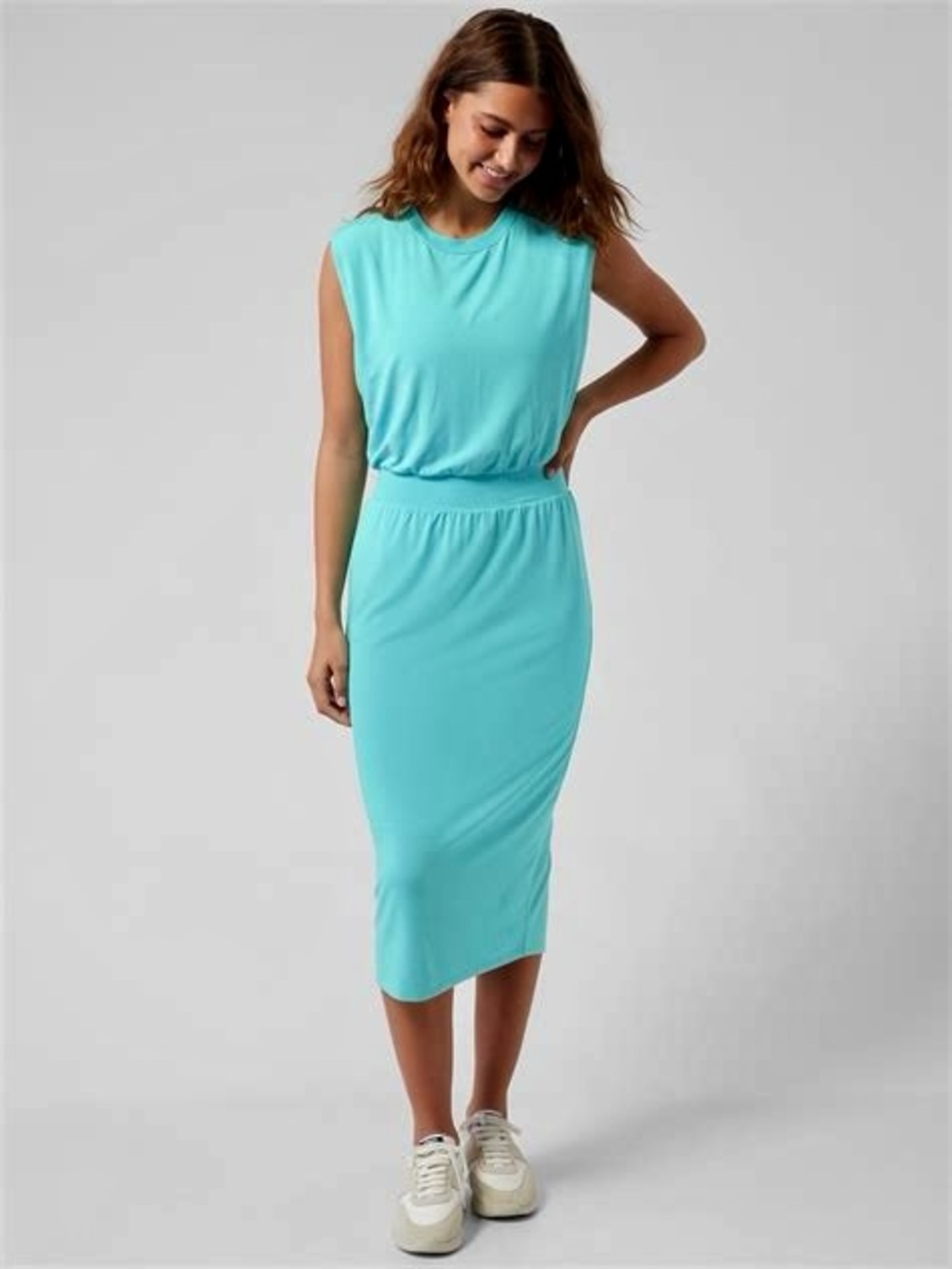Athleta Santorini Cinch Midi Dress, Size Small